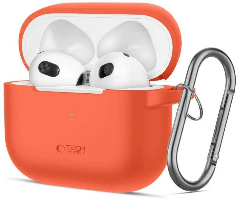 Apple AirPods 3 Tech-Protect silikoninis Neon dėklas ausinėms oranžinės spalvos