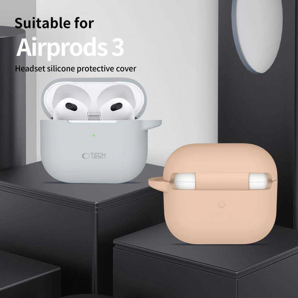 Apple AirPods 3 Tech-Protect silikoninis Crayon dėklas ausinėms pilkos spalvos