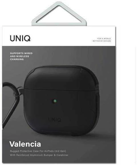UNIQ Valencia dėklas AirPods 3 midnight juodas Antimicrobial
