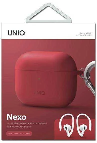 UNIQ Nexo Dėklas AirPods 3 gen.+ Ear Hooks silikoninis coral