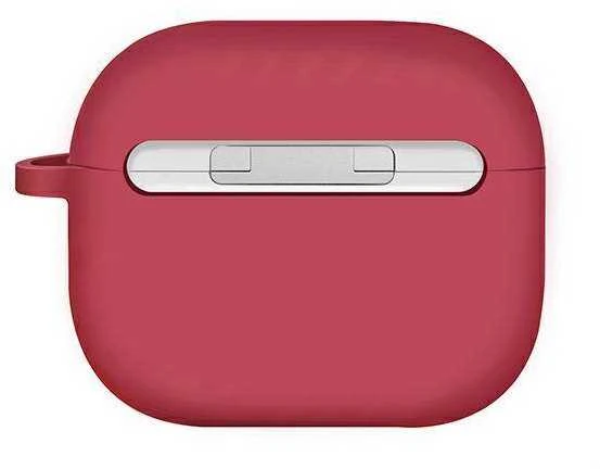 Raudonas silikoninis AirPods 3 dėklas su vyriu