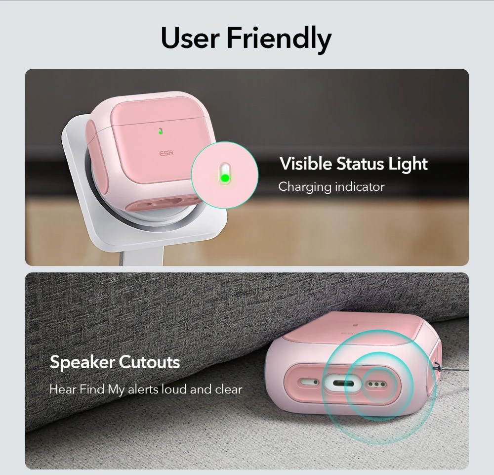 ESR ORBIT HALOLOCK MAGSAFE DĖKLAS AIRPODS 4 / 5 ROŽINIS