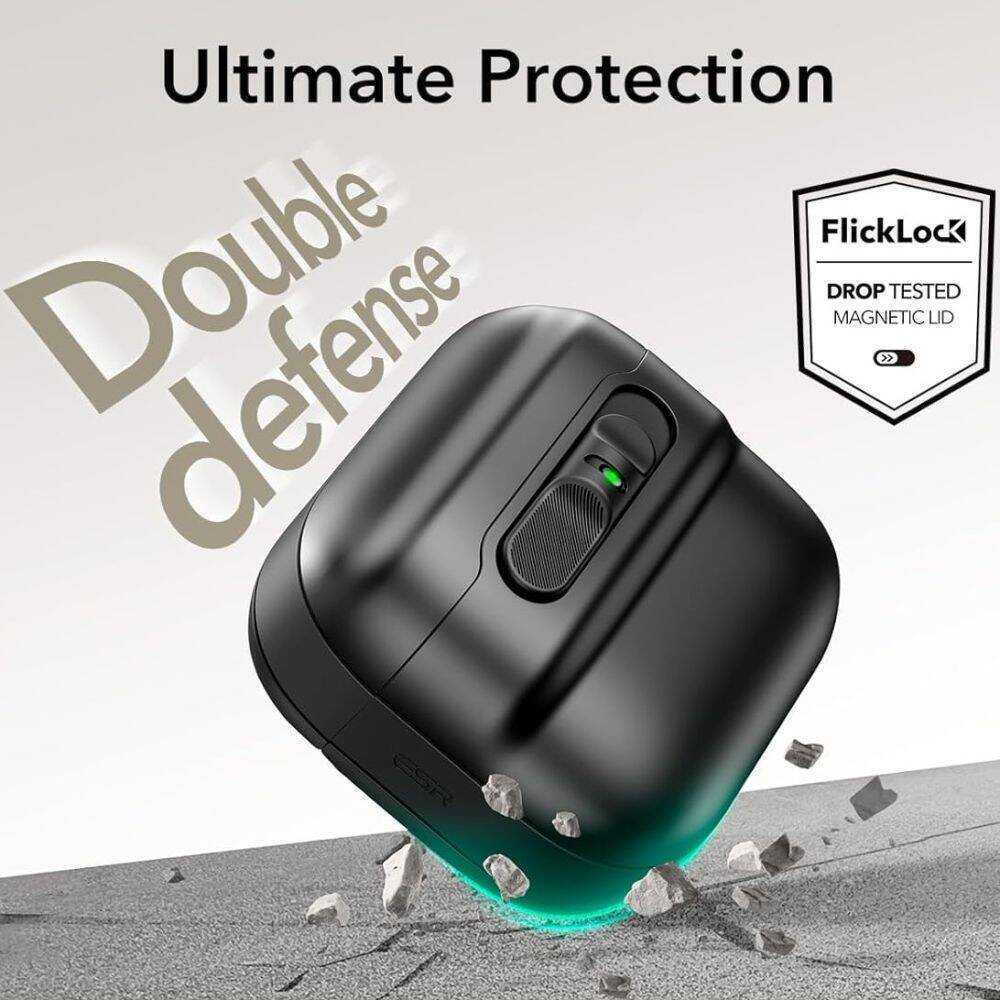 Apple AirPods 4 ESR Pulse Halolock Magsafe dėklas jūsų ausinėms juodos spalvos