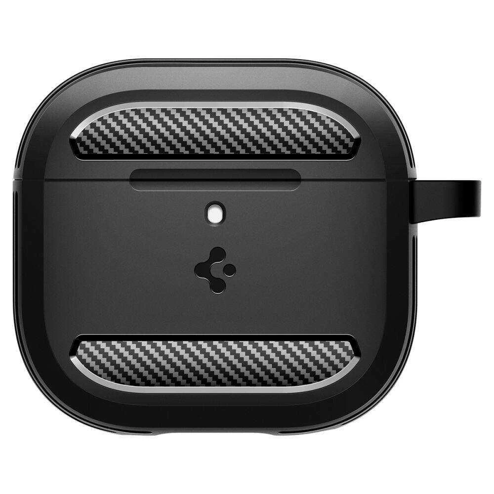 Apple AirPods 4 Spigen Rugged Armor Matte dėklas ausinėms juodos spalvos