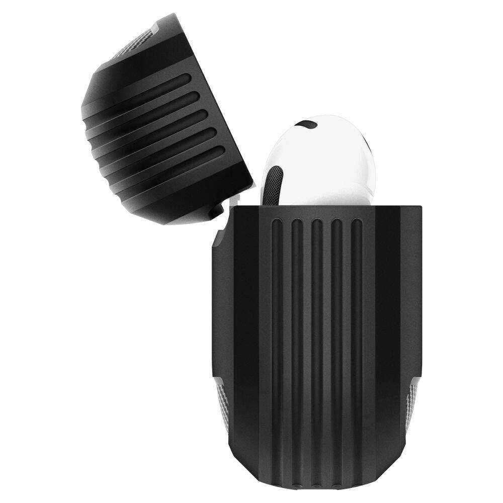 Apple AirPods 4 Spigen Rugged Armor Matte dėklas ausinėms juodos spalvos