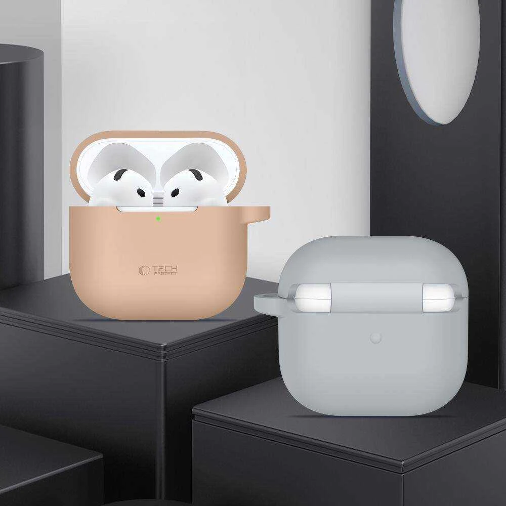 Apple AirPods 4 Tech-Protect silikoninis Hook dėklas jūsų ausinėms pilkos spalvos