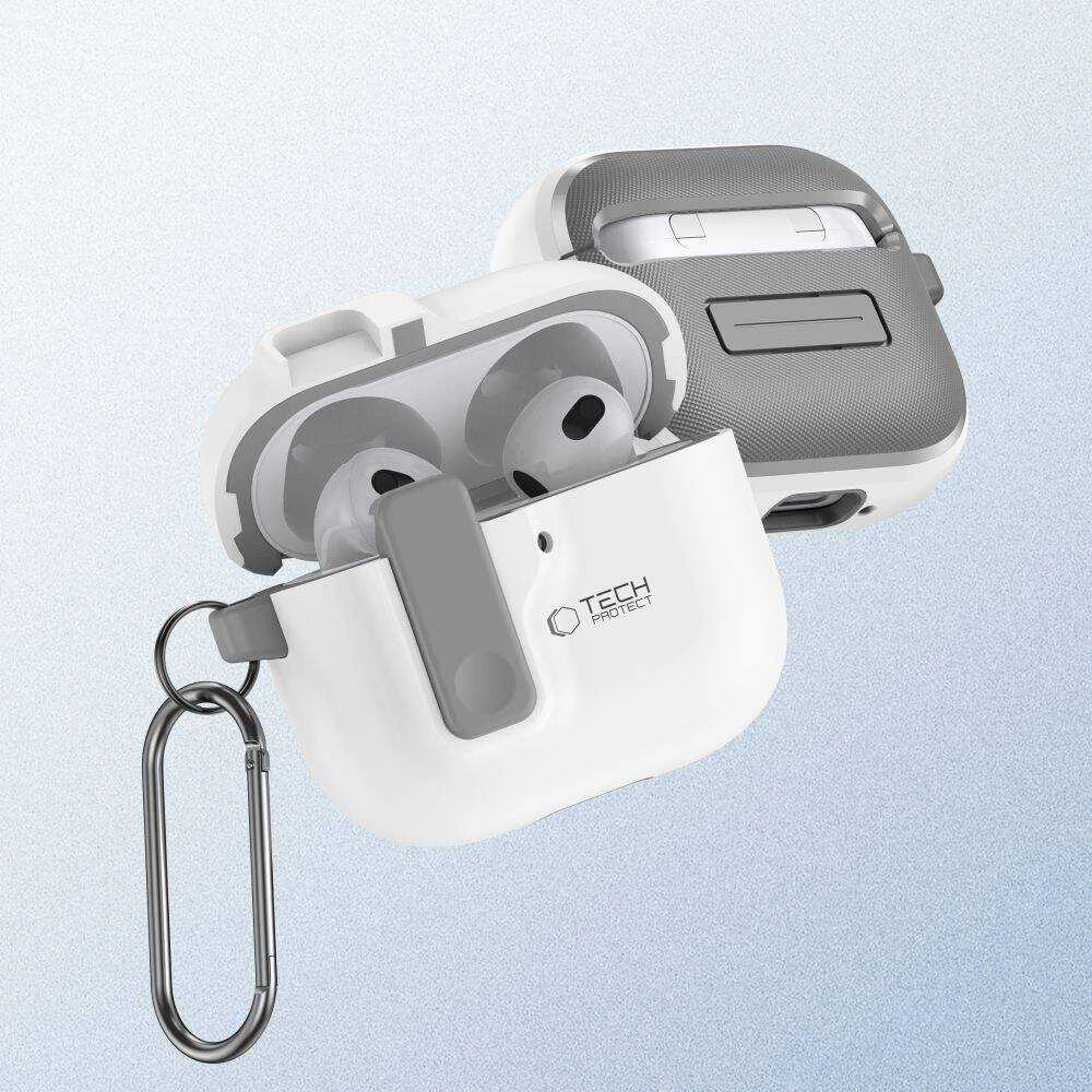 Apple AirPods 4 Tech-Protect Slim Hook dėklas jūsų ausinėms baltos spalvos