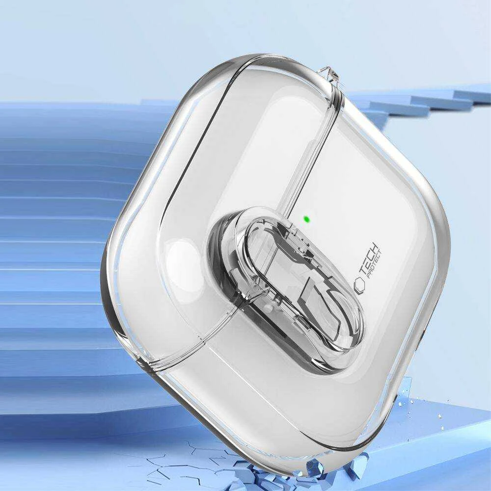 Apple AirPods 4 Tech-Protect Slim Hook Clear dėklas jūsų ausinėms skaidrus