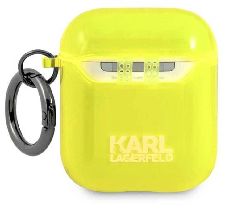 Karl Lagerfeld Choupette Head Glitter - dėklas skirtas Airpods (fluo yellow)