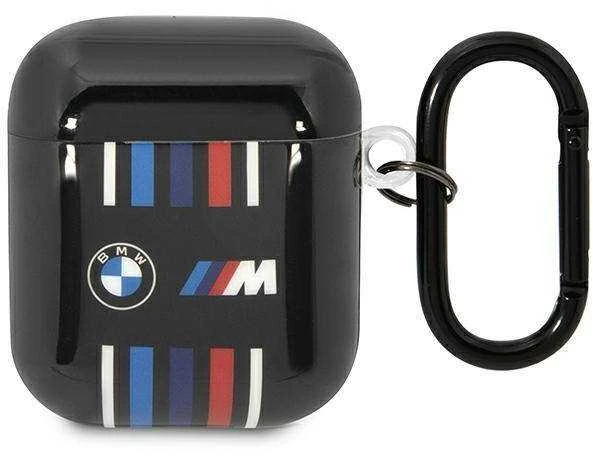 BMW BMA222SWTK AirPods 1/2 dėklas, juodos spalvos, Multiple Colored Lines