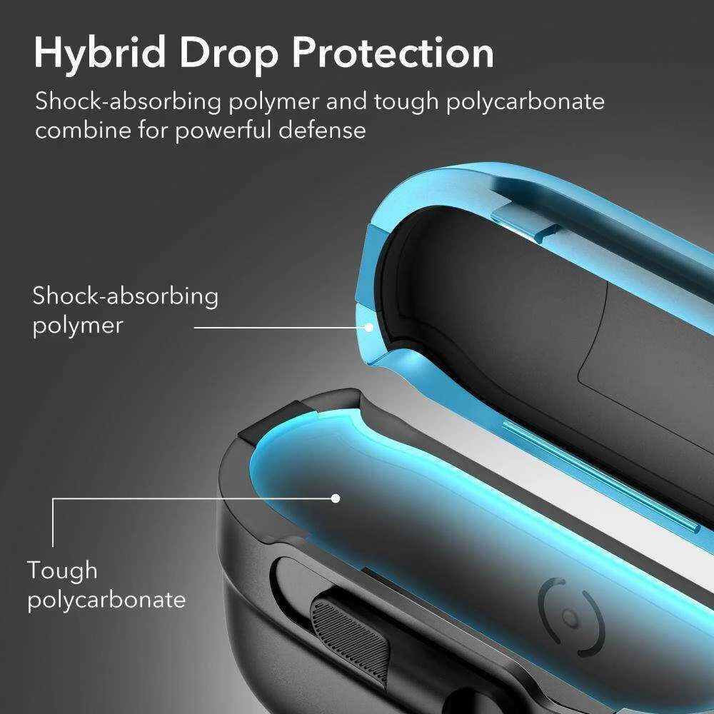 Apple AirPods Pro 1 / 2 ESR Cyber Armor Halolock MagSafe ausinių dėklas juodos spalvos