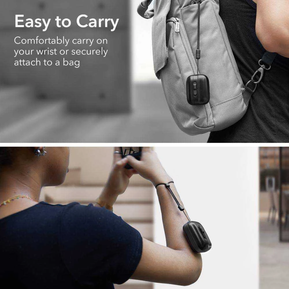 Apple AirPods Pro 1 / 2 ESR Cyber Armor Halolock MagSafe ausinių dėklas juodos spalvos