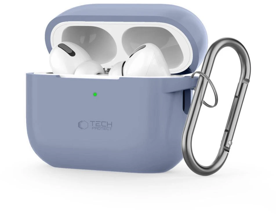 Dėklas Tech-Protect SILICONE HOOK AIRPODS Pro 1 / 2 ŠVIESIAI MĖLYNAS