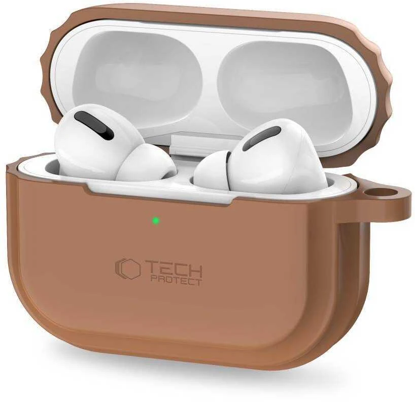 Dėklas Apple AirPods Pro 1/2 Tech-Protect silikoninis Rope Chocolate ruda