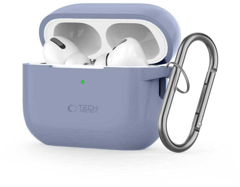 Dėklas Tech-Protect SILICONE HOOK AIRPODS Pro 1 / 2 ŠVIESIAI MĖLYNAS