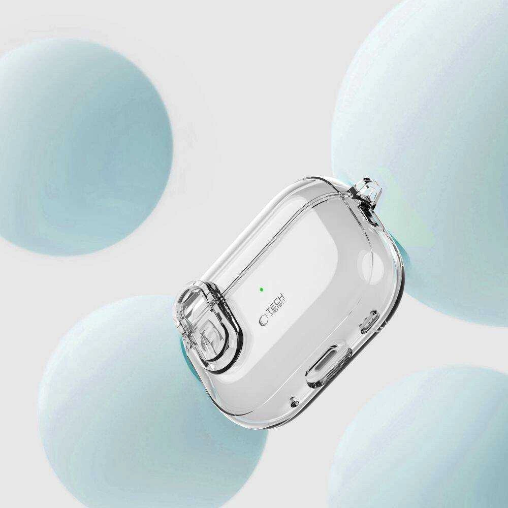 Apple AirPods Pro 1 / 2 Tech-Protect Slim Hook Clear dėklas jūsų ausinėms skaidrus