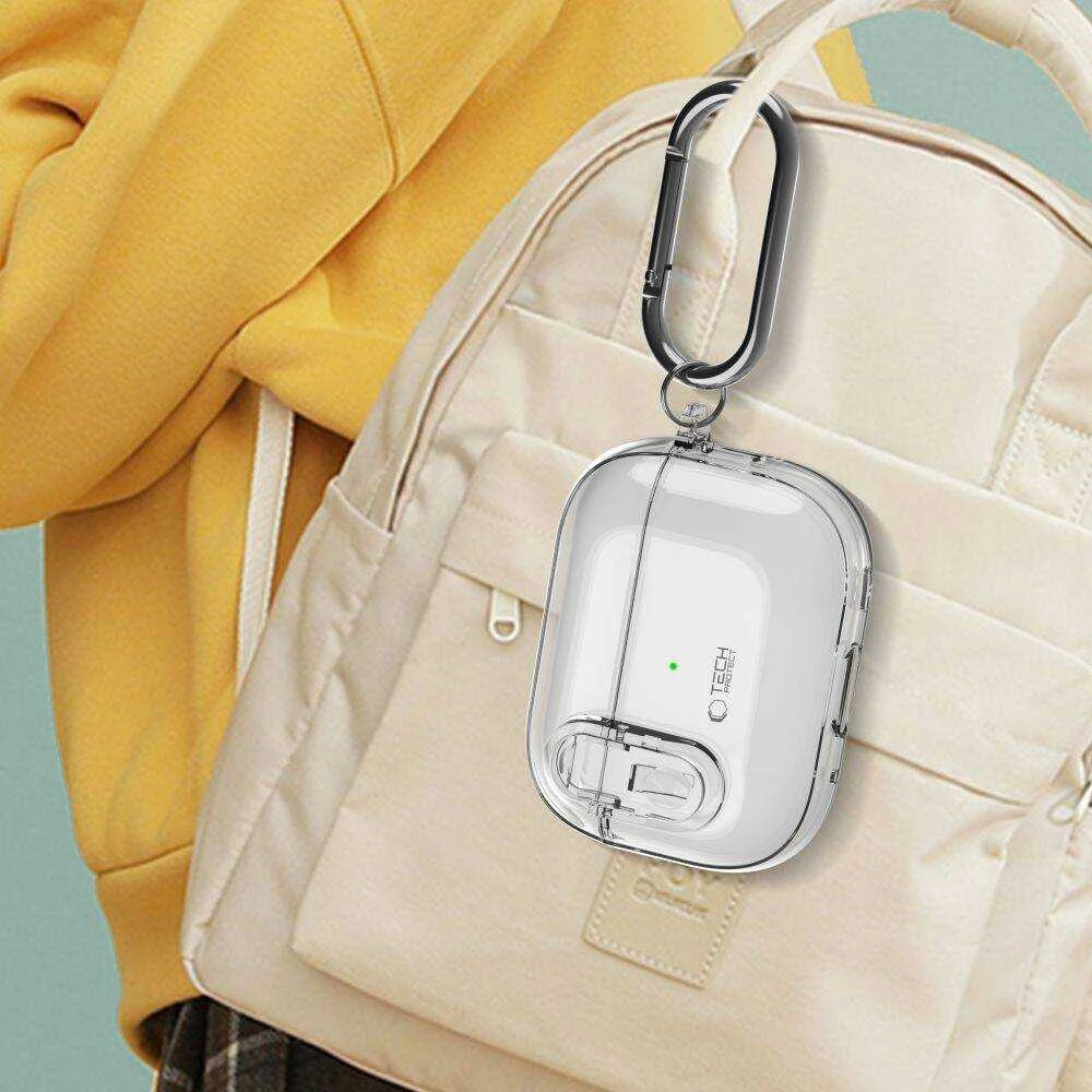 Apple AirPods Pro 1 / 2 Tech-Protect Slim Hook Clear dėklas jūsų ausinėms skaidrus