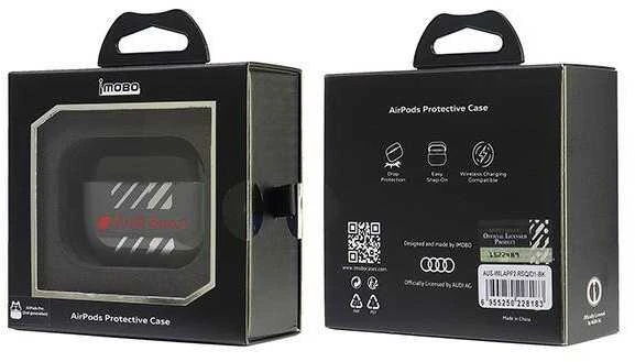 Audi IML Sport AirPods Pro 2 dėklas juodos spalvos AUS-IMLAPP2-RSQ/D1-BK