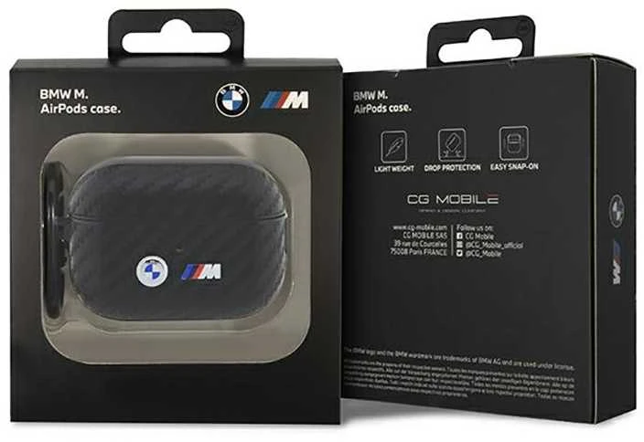 BMW Carbon Double Metal Logo - dėklas skirtas Apple AirPods Pro 2 (Juodas)