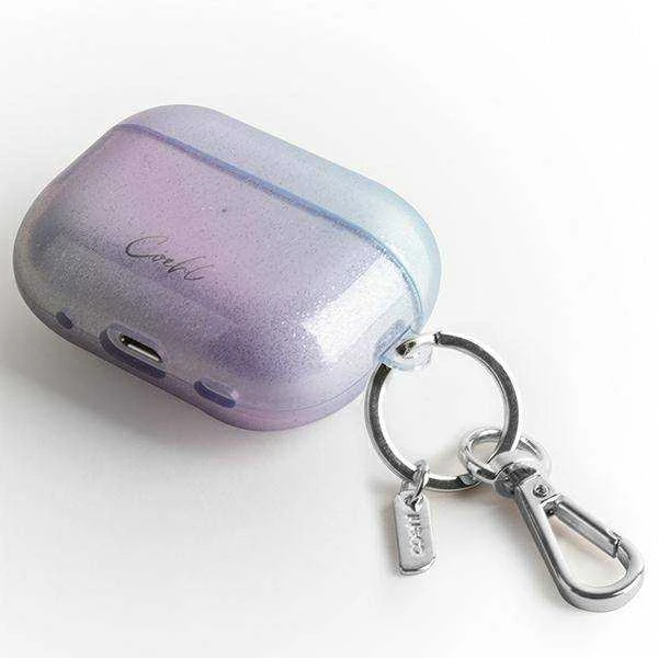 AirPods Pro dėklas su blizgučiais ir karabinu