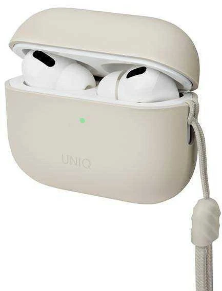Smėlio spalvos UNIQ silikoninis dėklas su dirželiu AirPods Pro 2