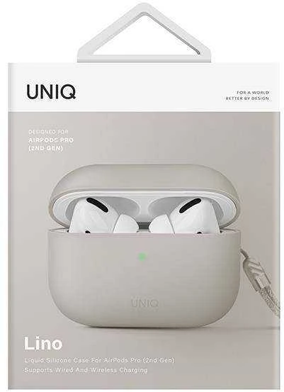 UNIQ Lino Dėklas AirPods Pro 2 gen silikoninis beige