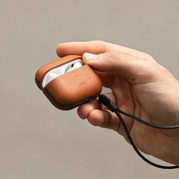 UNIQ Terra dėklas AirPods Pro 2 gen. Genuine Leather toffee ruda
