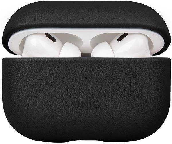 UNIQ Dėklas Terra AirPods Pro 2 gen. Genuine Leather (2022/2023) dallas juodos spalvos