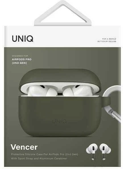 UNIQ dėklas Vencer AirPods Pro 2 gen.silikoninis (2022/2023) žalia/moss žalias