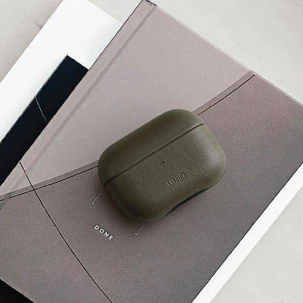 UNIQ Terra dėklas AirPods Pro Genuine Leather olive