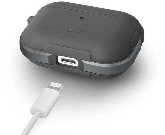 UNIQ Valencia dėklas AirPods Pro gunmetal pilkos spalvos Antimicrobial
