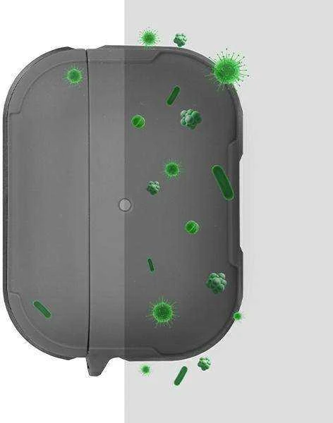 UNIQ Valencia dėklas AirPods Pro gunmetal pilkos spalvos Antimicrobial