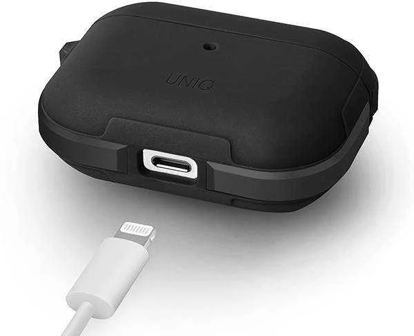 UNIQ Valencia dėklas AirPods Pro midnight juodas Antimicrobial
