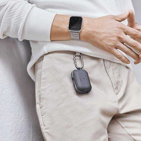 UNIQ Valencia dėklas AirPods Pro midnight juodas Antimicrobial