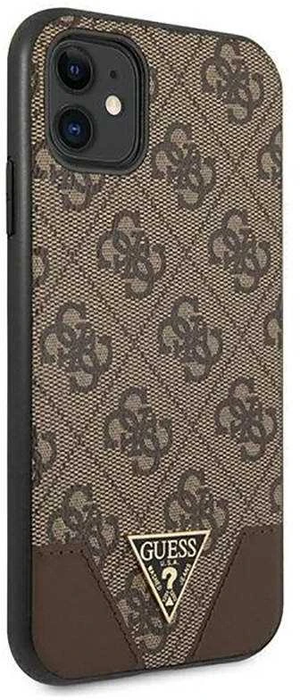 Guess GUHCN61PU4GHBR Apple iPhone 11 6,1″ / Xr 6,1″ rudos spalvos kietas dėklas 4G Triangle Collection