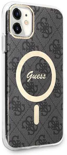 Guess Rinkinys GUBPN61H4EACSK Dėklas + Įkroviklis Apple iPhone 11 6.1″ juodos spalvos Hard Dėklas 4G Print MagSafe