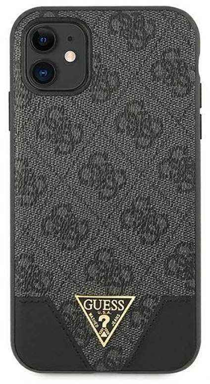 Apple iPhone 11 Guess dėklas 4G Triangle Collection GUHCN61PU4GHBK pilkos spalvos