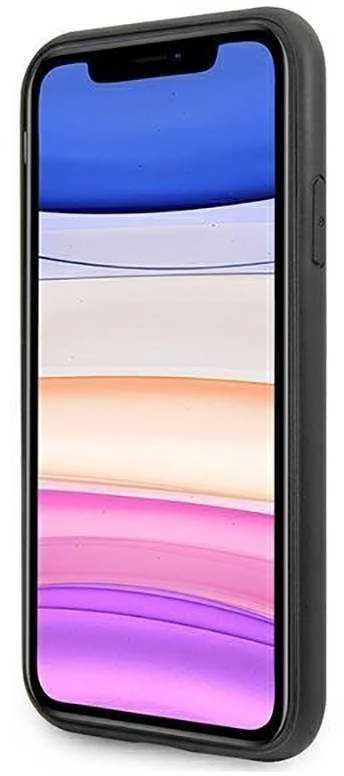 Apple iPhone 11 Guess dėklas 4G Triangle Collection GUHCN61PU4GHBK pilkos spalvos
