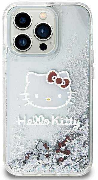 Hello Kitty HKHCN61LIKHET Apple iPhone 11 / Xr 6.1″ sidabrinis kietas dėklas Liquid Glitter Charms Kitty Hea