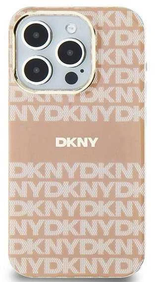 DKNY DKHMN61HRHSEP Apple iPhone 11 Xr 6.1 inch rožinės spalvos kietas dėklas IML Mono & Stripe MagSafe