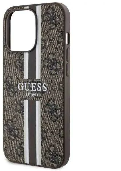 Guess GUHMN61P4RPSW Apple iPhone 11 / Xr rudos spalvos kietas dėklas 4G Printed Stripes MagSafe
