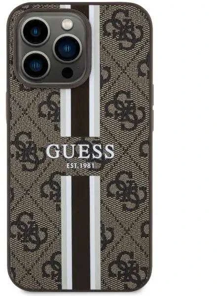 Guess GUHMN61P4RPSW Apple iPhone 11 / Xr rudos spalvos kietas dėklas 4G Printed Stripes MagSafe