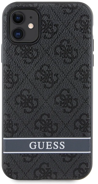 Guess GUHCN61P4SNK Apple iPhone 11 / Xr pilkas kietas dėklas 4G Stripe