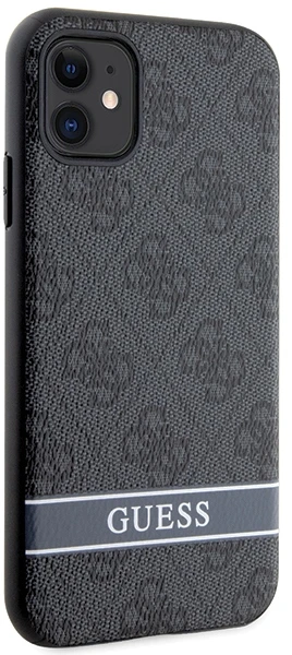 Guess GUHCN61P4SNK Apple iPhone 11 / Xr pilkas kietas dėklas 4G Stripe