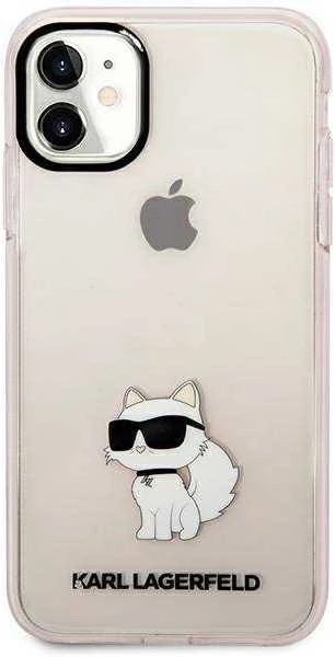 Karl Lagerfeld KLHCN61HNCHTCP Apple iPhone 11/ Xr 6,1″ rožinės spalvos kietas dėklas Ikonik Choupette