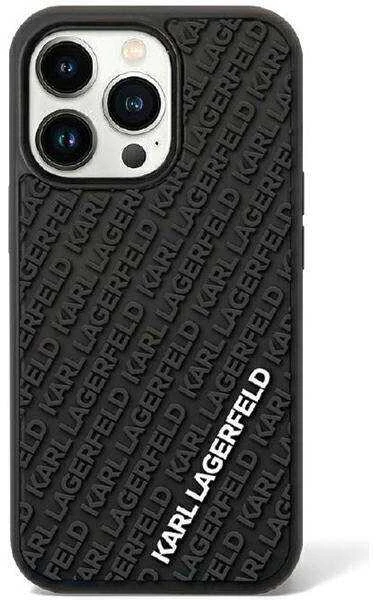 Karl Lagerfeld KLHCN613DMKRLK Apple iPhone 11/ Xr 6.1″ juodos spalvos kietas dėklas 3D Rubber Multi Logo