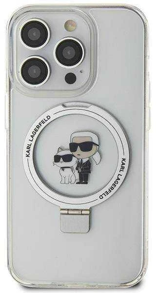 Karl Lagerfeld KLHMN61HMRSKCH Apple iPhone 11/ Xr 6.1″ baltos spalvos kietas dėklas Ring Stand Karl&Choupettte Mag