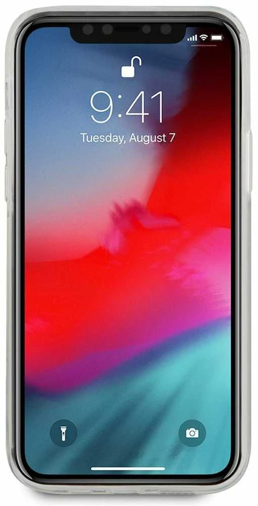 Guess GUHCP12MPCUCTLBK Apple iPhone 12/12 Pro 6,1″ juodos spalvos kietas dėklas Triangle Collection