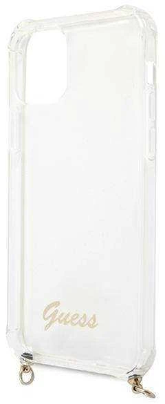 Apple iPhone 12 / 12 Pro Guess dėklas 4G Gold Chain (GUHCP12MKC4GSGO) skaidrus