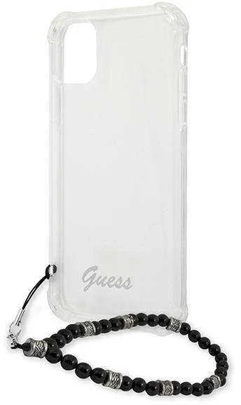 Guess GUHCP12MKPSBK Apple iPhone 12/12 Pro 6,1″ skaidrus kietas dėklas juodos spalvos Pearl